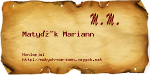 Matyók Mariann névjegykártya